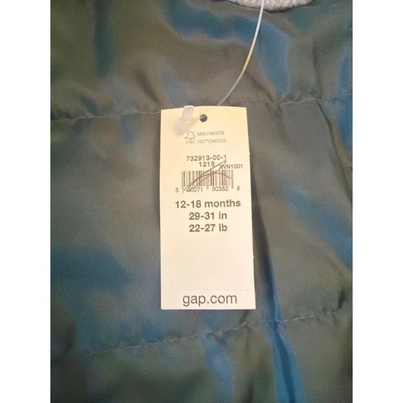 Baby Gap Plaid Wool Blend Shacket Blue Cream 12-18 Months 732913-00-1 - Picture 4 of 6